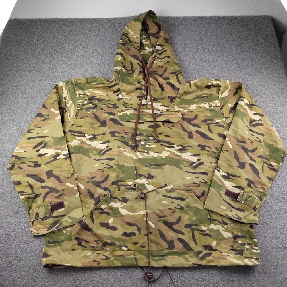 Military Anorak Jacket Mens XL OCP Multicam Pullover Hooded Camo EUC